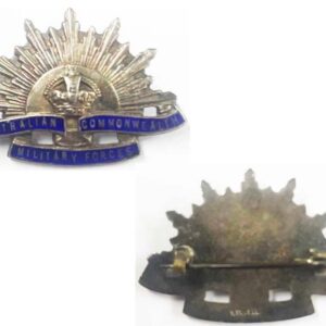 SH034. AUST. COMM. MILITARY FORCES SILVER & ENAMEL SWEETHEART