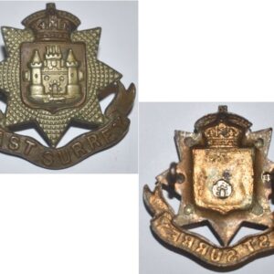 UKB1016 THE EAST SURREY REGIMENT, bi-metal cap badge