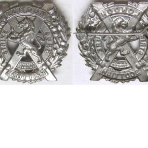 UKB1319. 14th BATTALION (LONDON SCOTTISH) REGIMENT, white metal