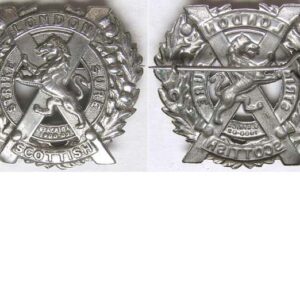 UKB1413. THE LONDON SCOTTISH white metal cap badge
