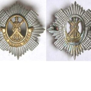 UKB1421. THE ROYAL SCOTS Bi-metal cap badge