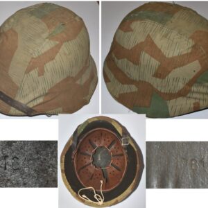 WH1254. WEHRMACHT M42 STEEL HELMET with camo cover