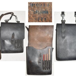WH1309. GERMAN WWII ARMY OFFICER’S BLACK LEATHER MAP CASE